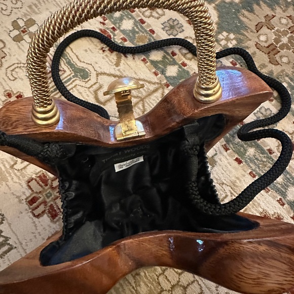 Timmy Woods Wooden Handmade Handbag with Gold Accents - Picture 7 of 10